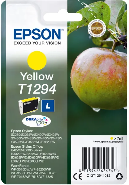 Epson T1294 C13T12944012 Keltainen mustekasetti, 545 sivua